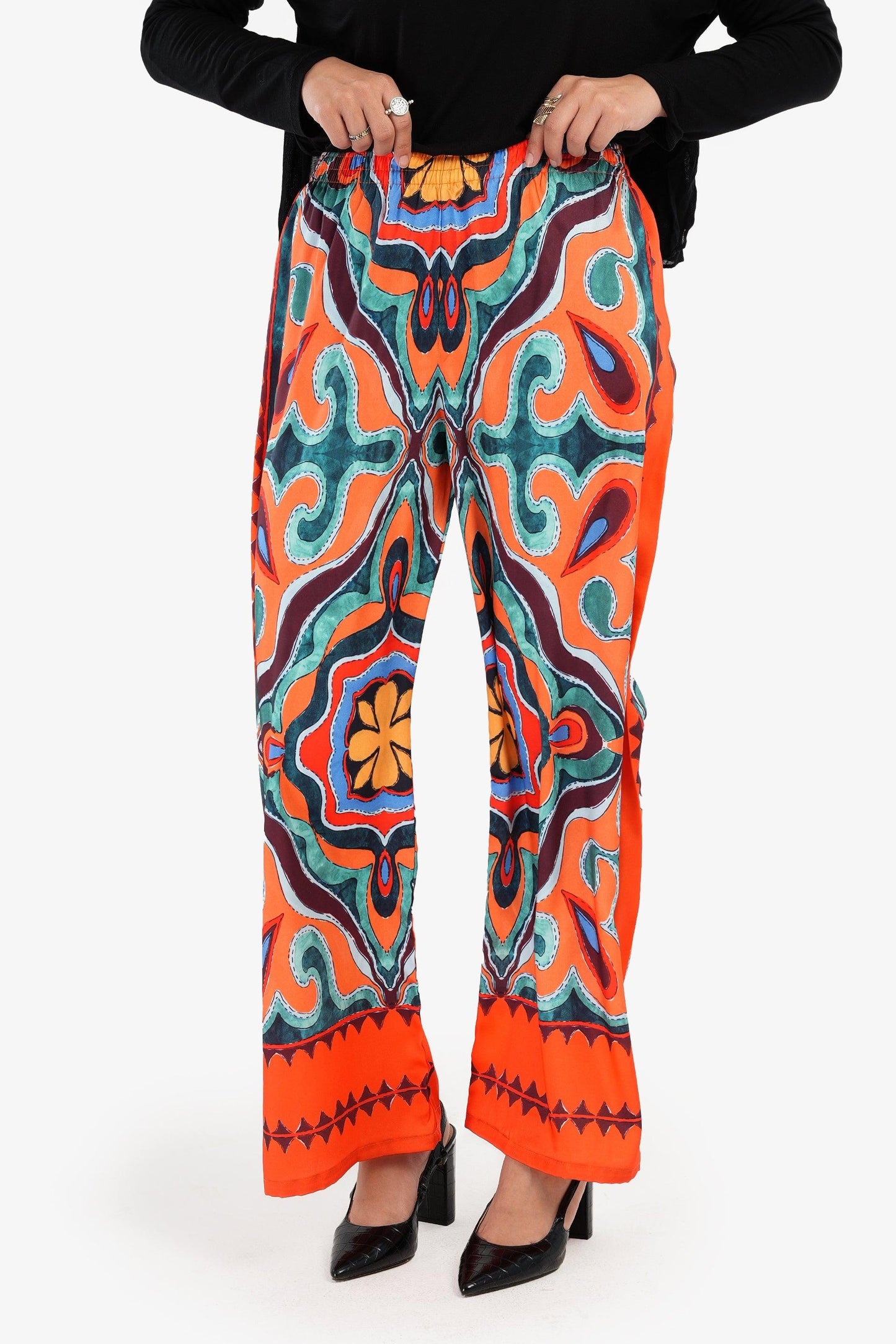 Satin Full Printed Pants