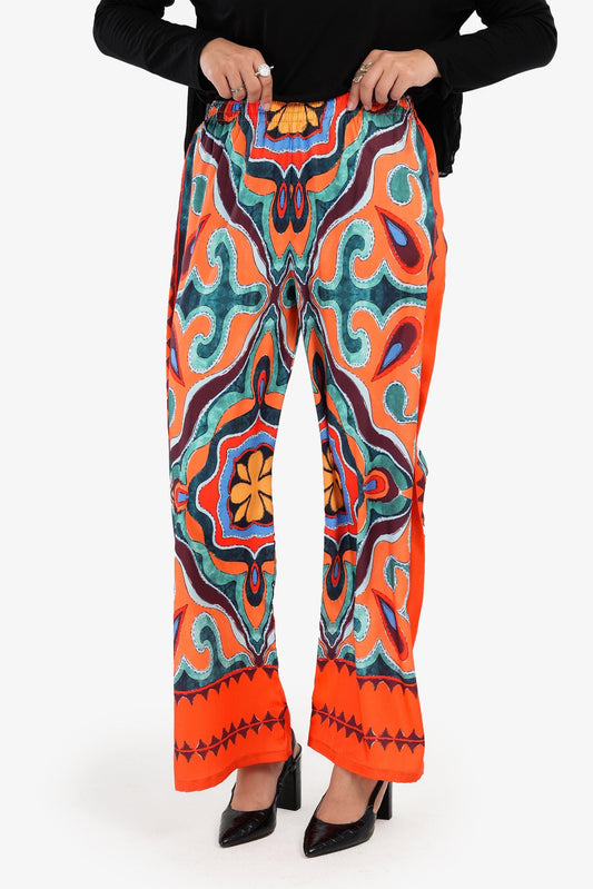 Satin Full Printed Pants