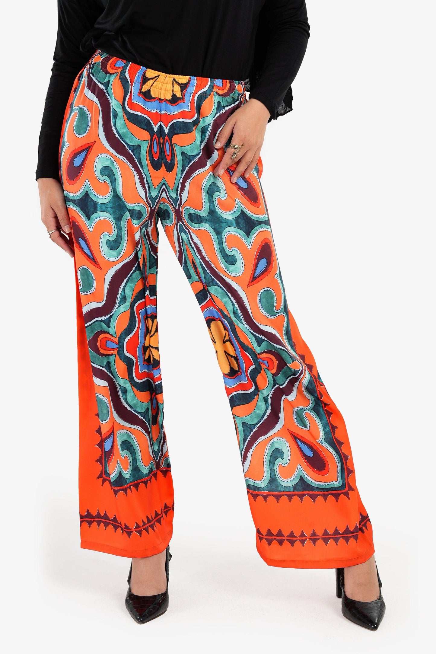 Satin Full Printed Pants