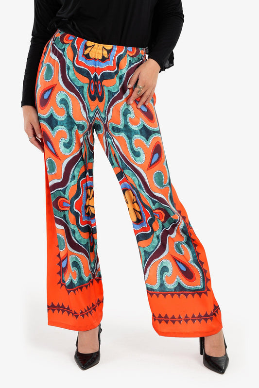 Satin Full Printed Pants