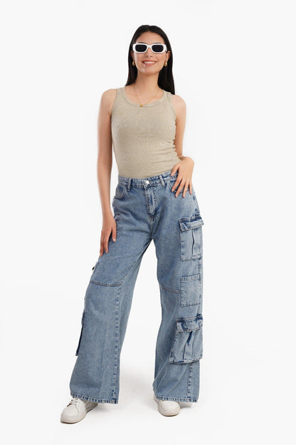 Plunge Neck Ribbed Top