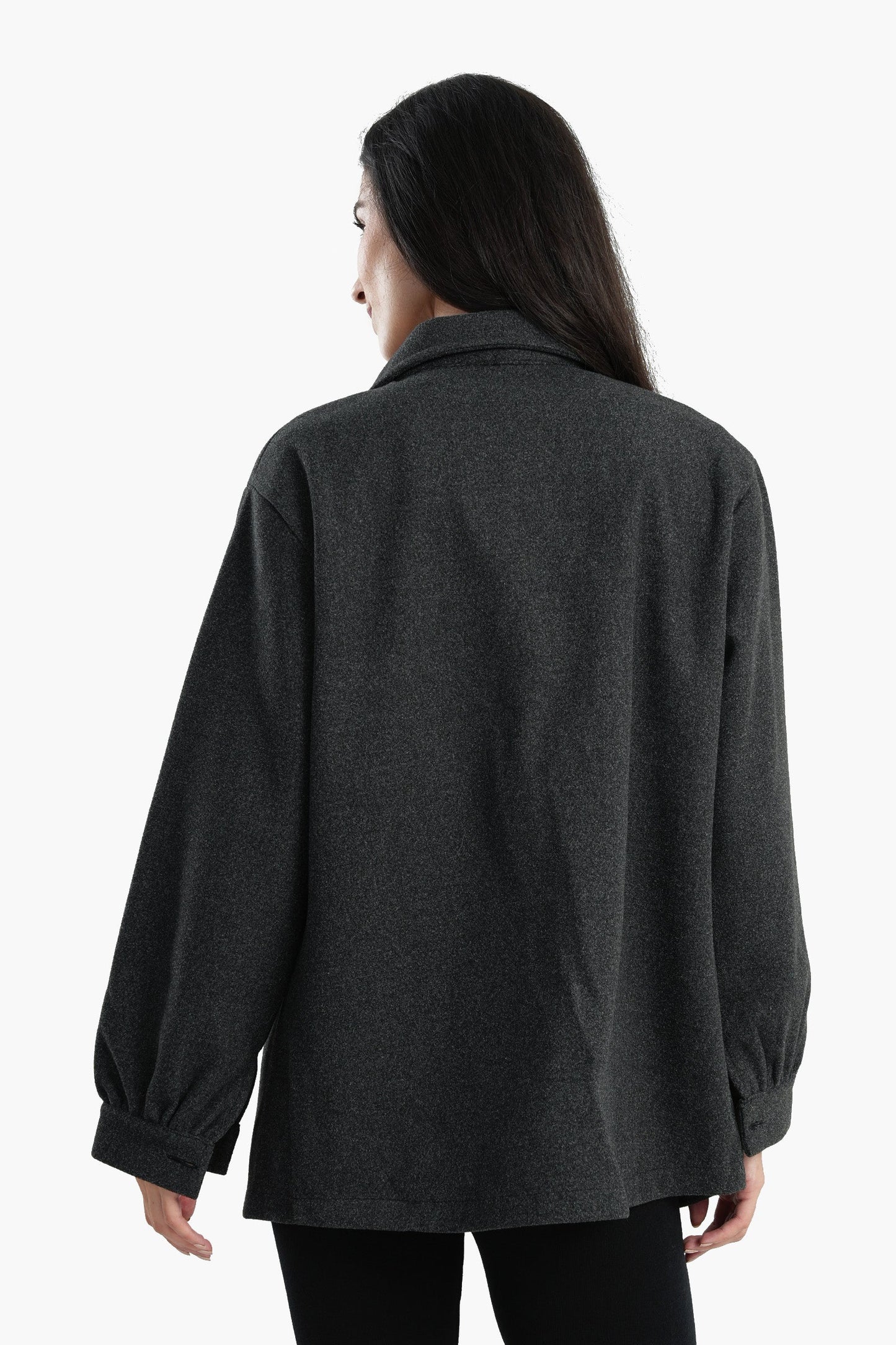 Wool Oversized Plain Shirt