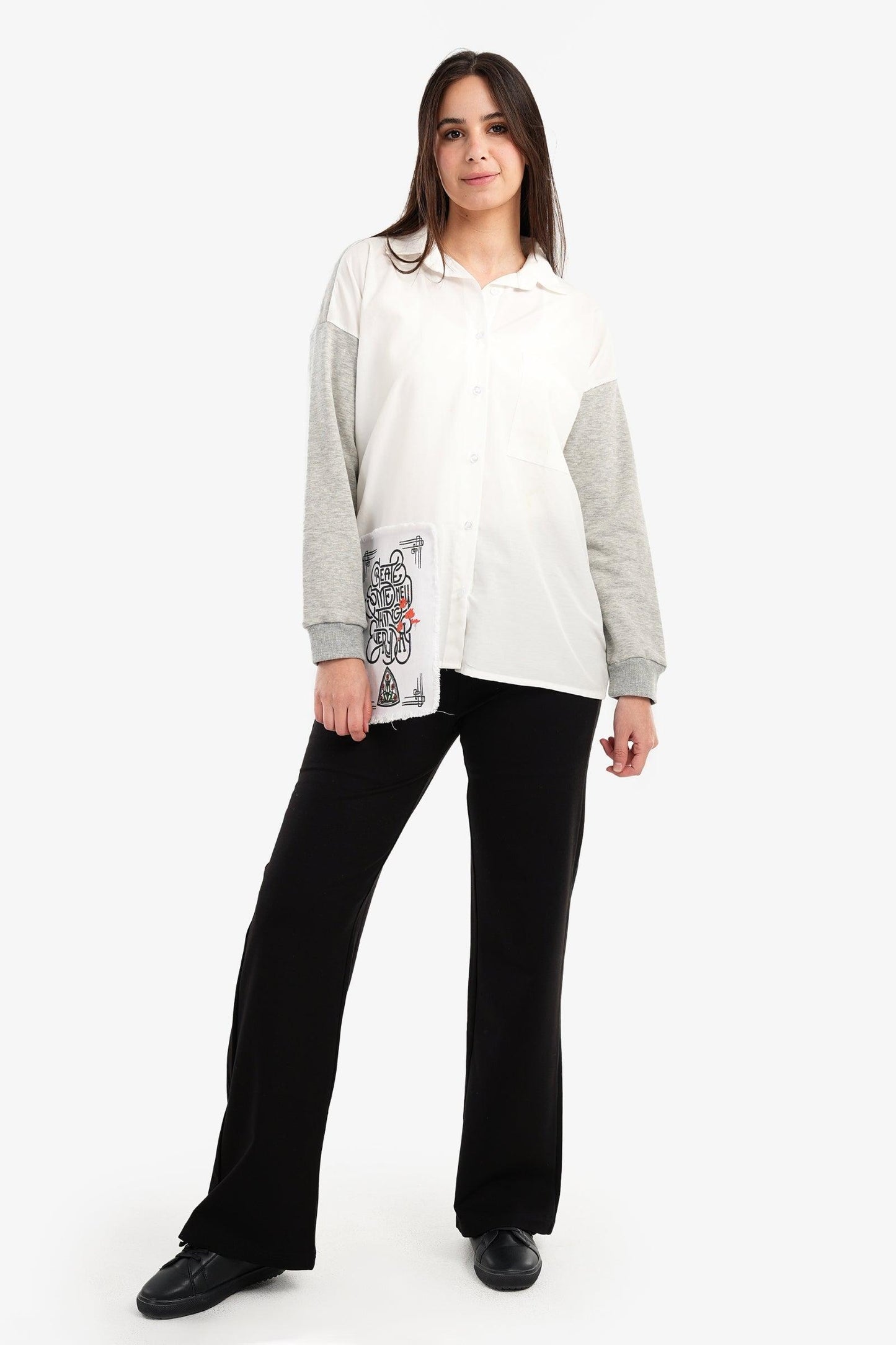 قميص بوبلين وميلتون كاجوال