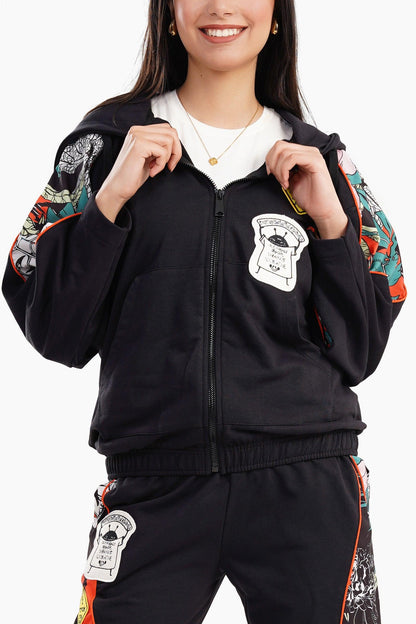 Melton Hooded Lounge Jacket