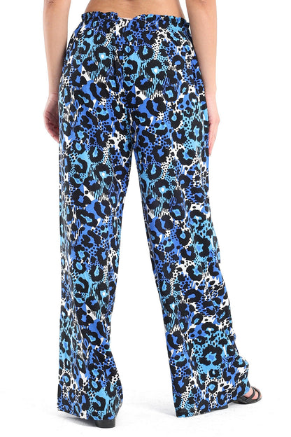 Blue Printed Straight Pants
