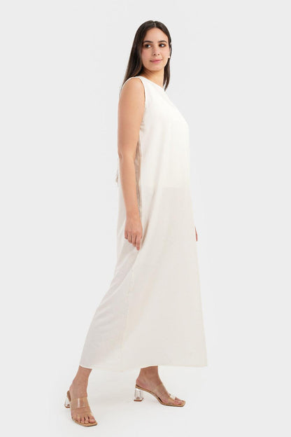 Round Neckline Sleeveless Dress