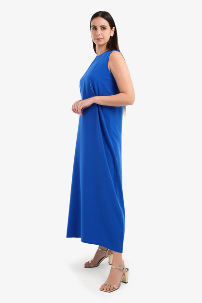 Round Neckline Sleeveless Dress