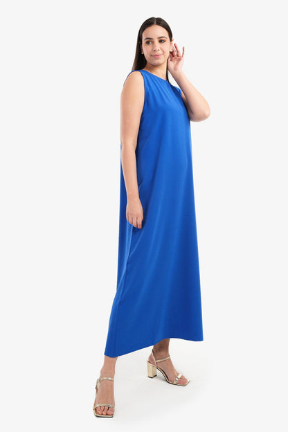 Round Neckline Sleeveless Dress