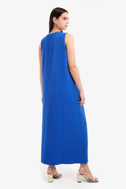 Round Neckline Sleeveless Dress