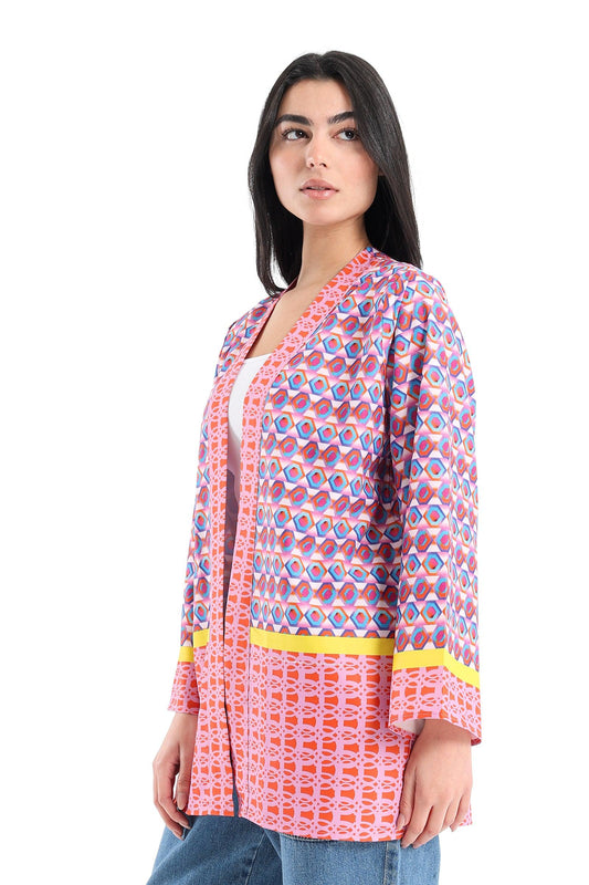 Voile Open Neckline Kimono