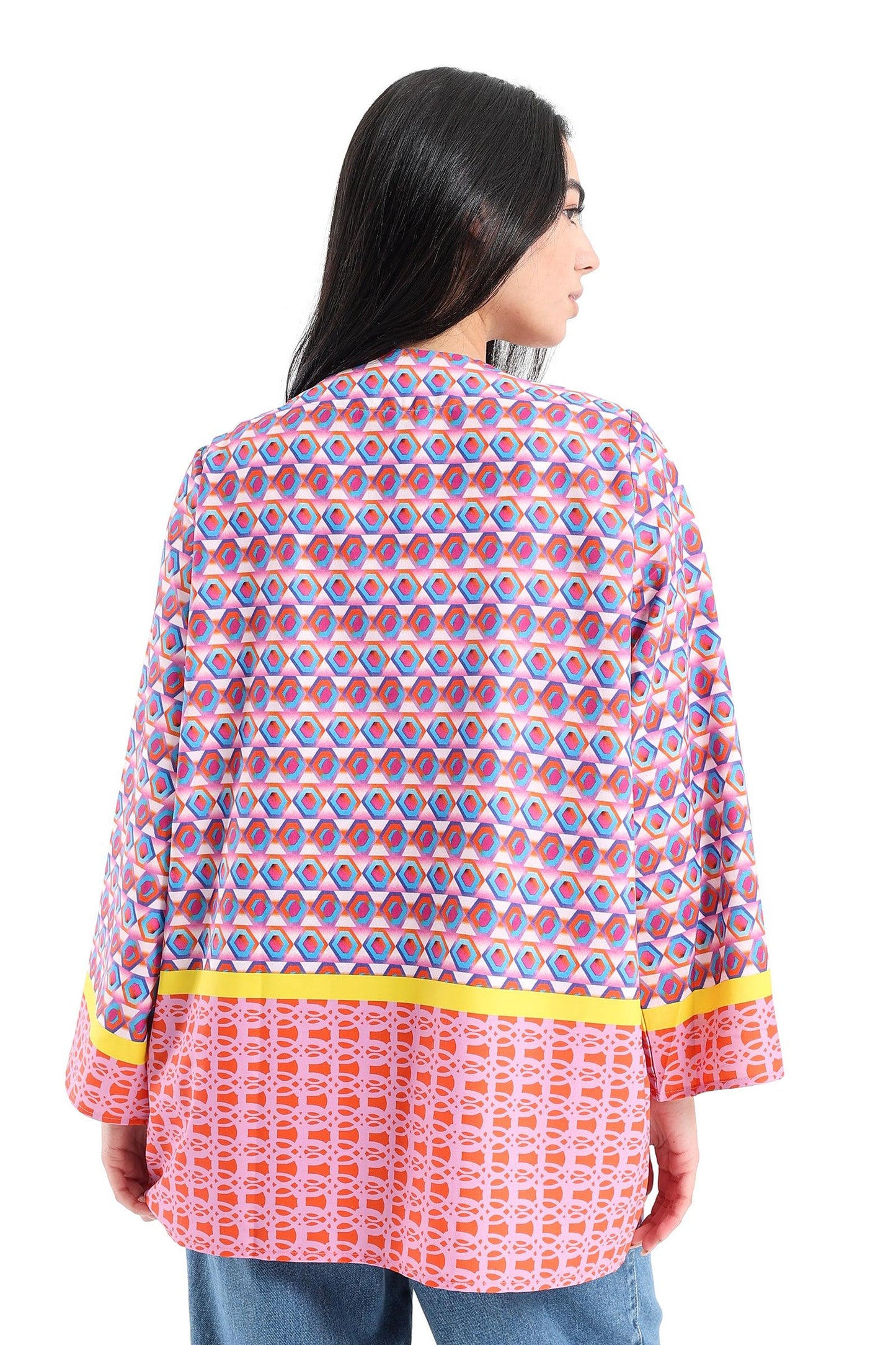 Voile Open Neckline Kimono