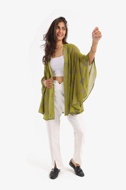 Kimono with Flowy Ruffled Sleeves