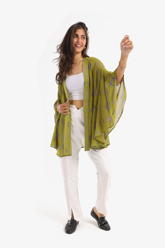 Kimono with Flowy Ruffled Sleeves