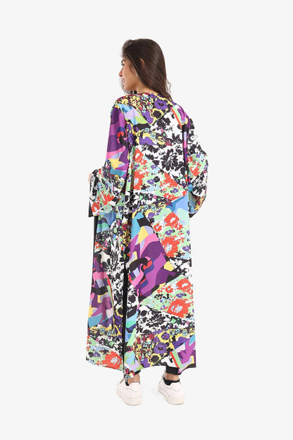 Printed Straight Hem Kimono