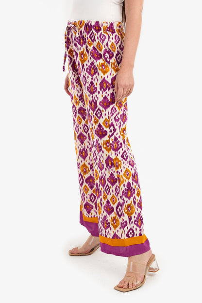Printed Pants with Elastic Waist