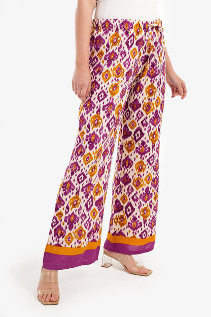 Printed Pants with Elastic Waist