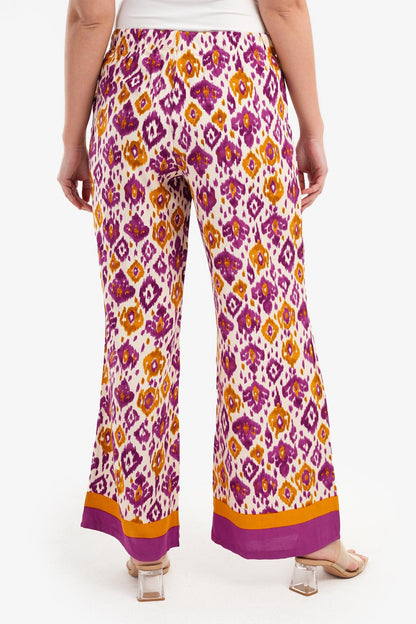 Printed Pants with Elastic Waist