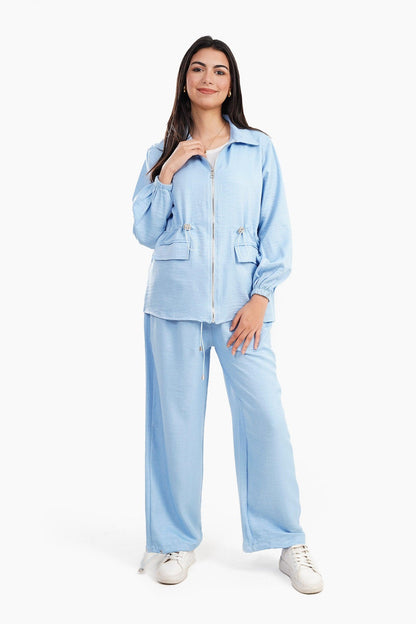 Casaul Jacket with Elastic Waist