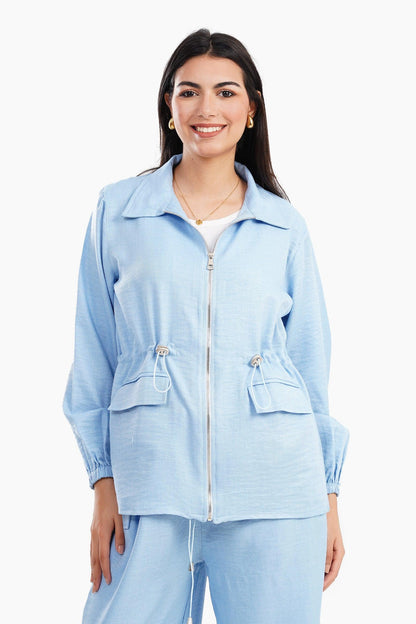 Casaul Jacket with Elastic Waist