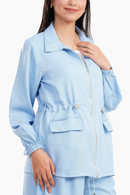 Casaul Jacket with Elastic Waist