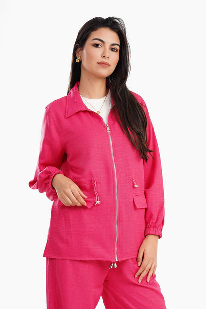 Casaul Jacket with Elastic Waist