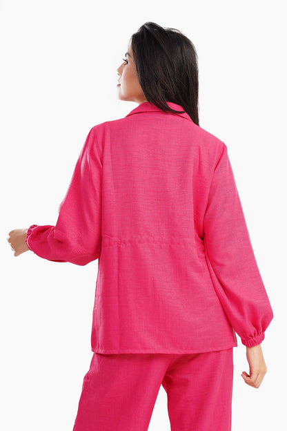 Casaul Jacket with Elastic Waist