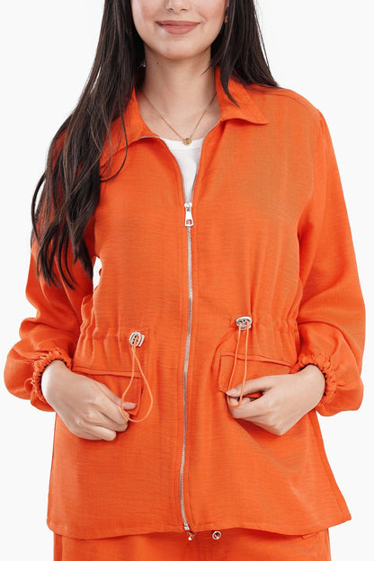 Casaul Jacket with Elastic Waist