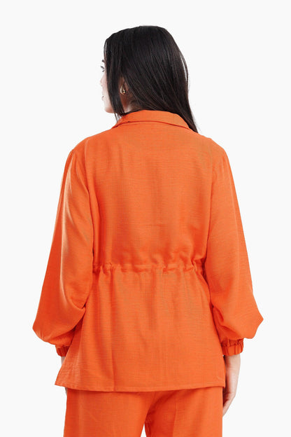 Casaul Jacket with Elastic Waist