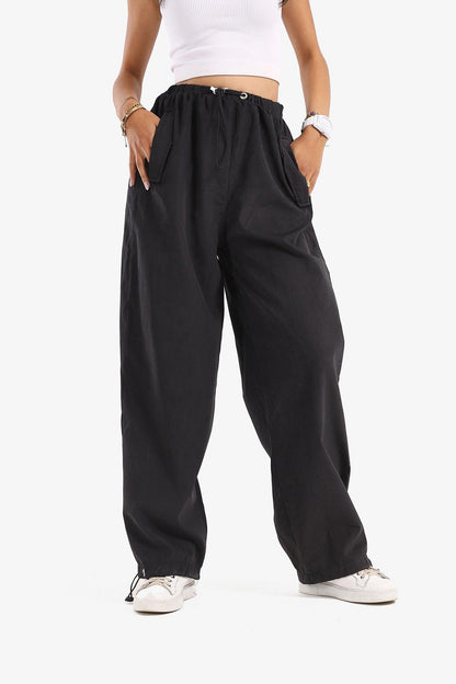 Casual Pants with Drawstring Cuffs