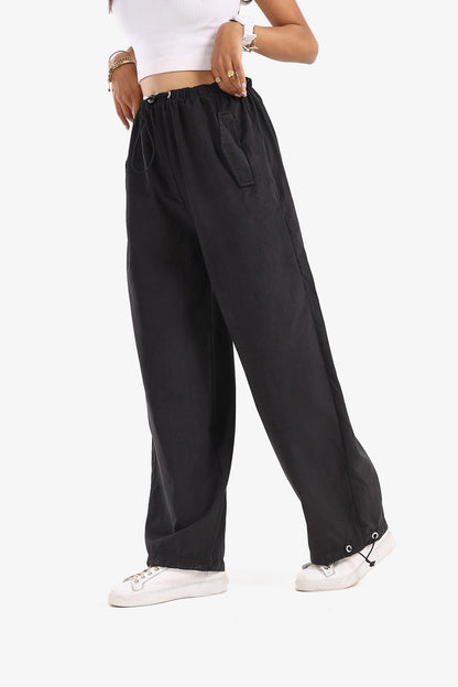 Casual Pants with Drawstring Cuffs
