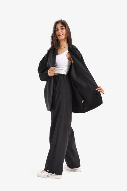 Casual Pants with Drawstring Cuffs