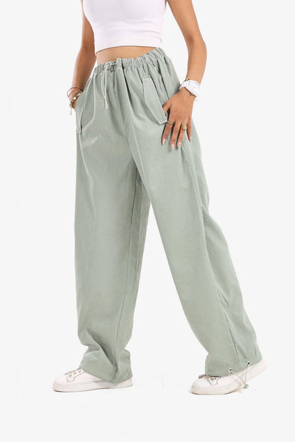 Casual Pants with Drawstring Cuffs