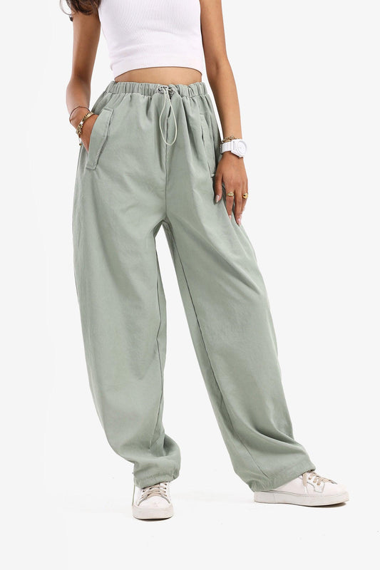 Casual Pants with Drawstring Cuffs