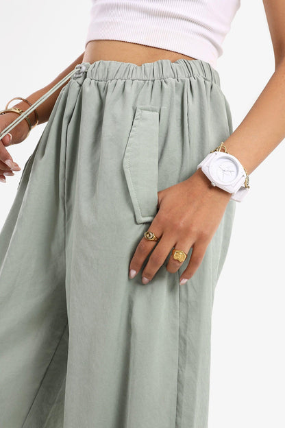 Casual Pants with Drawstring Cuffs