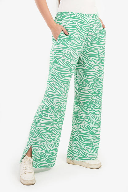 Bi-Tone Printed Pants with Slits