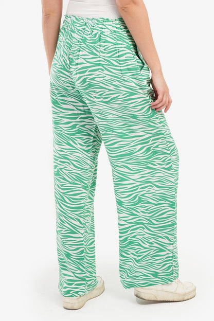 Bi-Tone Printed Pants with Slits