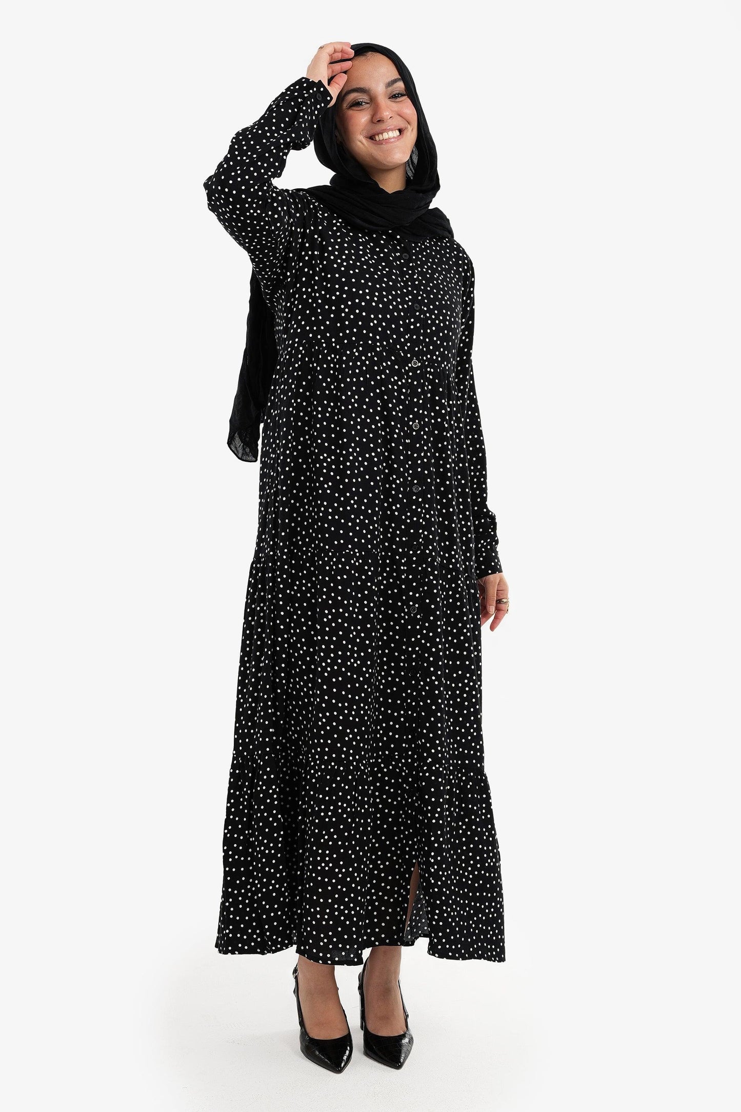 Polka Dots Black Dress