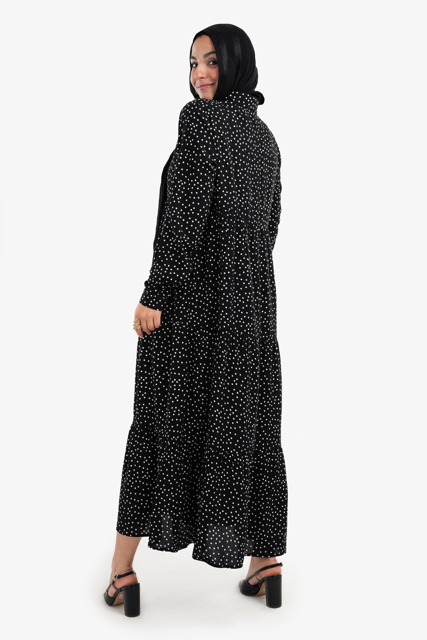 Polka Dots Black Dress
