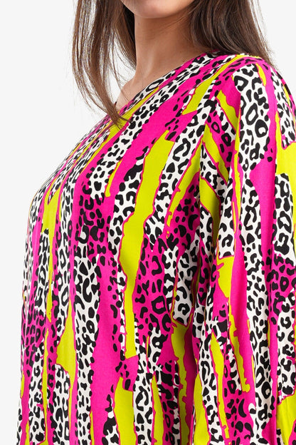 Full Printed Dress with Puffy Sleeves
