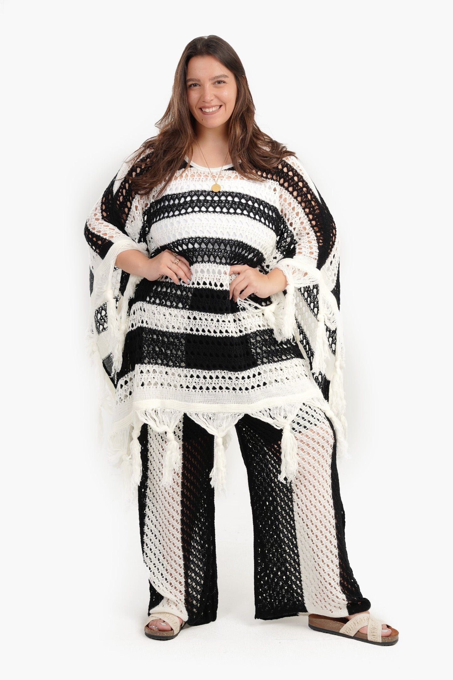 Trico Poncho with Fringes