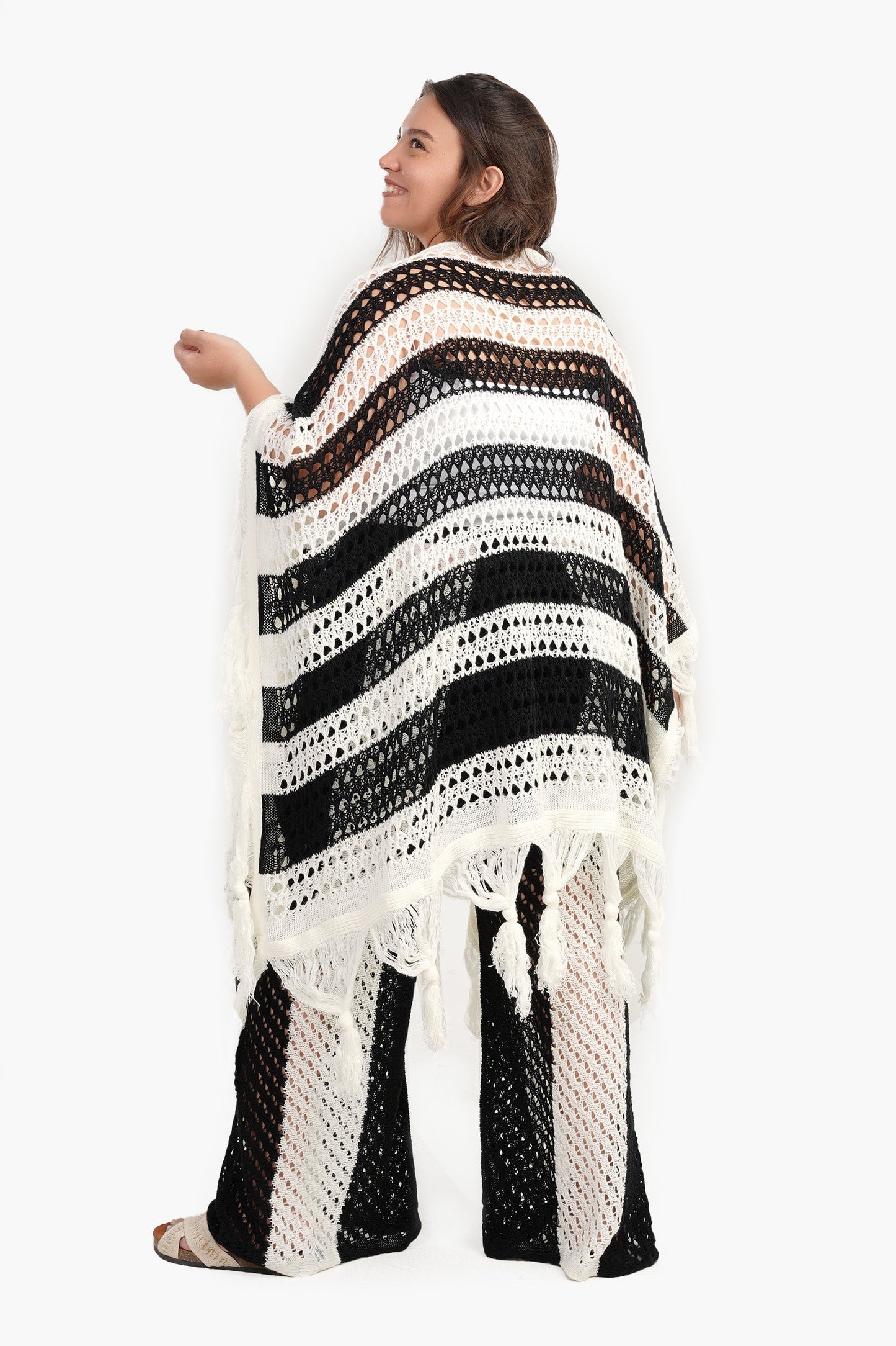 Trico Poncho with Fringes