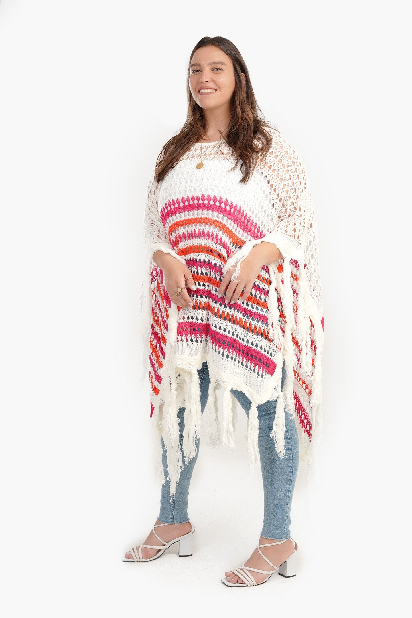 Trico Poncho with Fringes