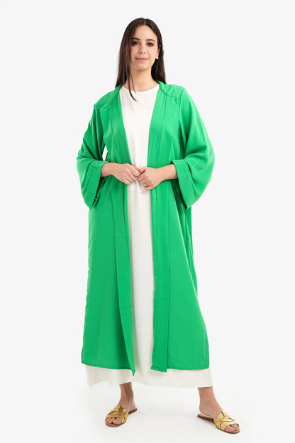 Hooded Solid Pattern Kimono