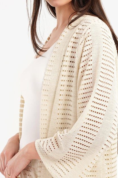 Fishnet Open Front Kimono