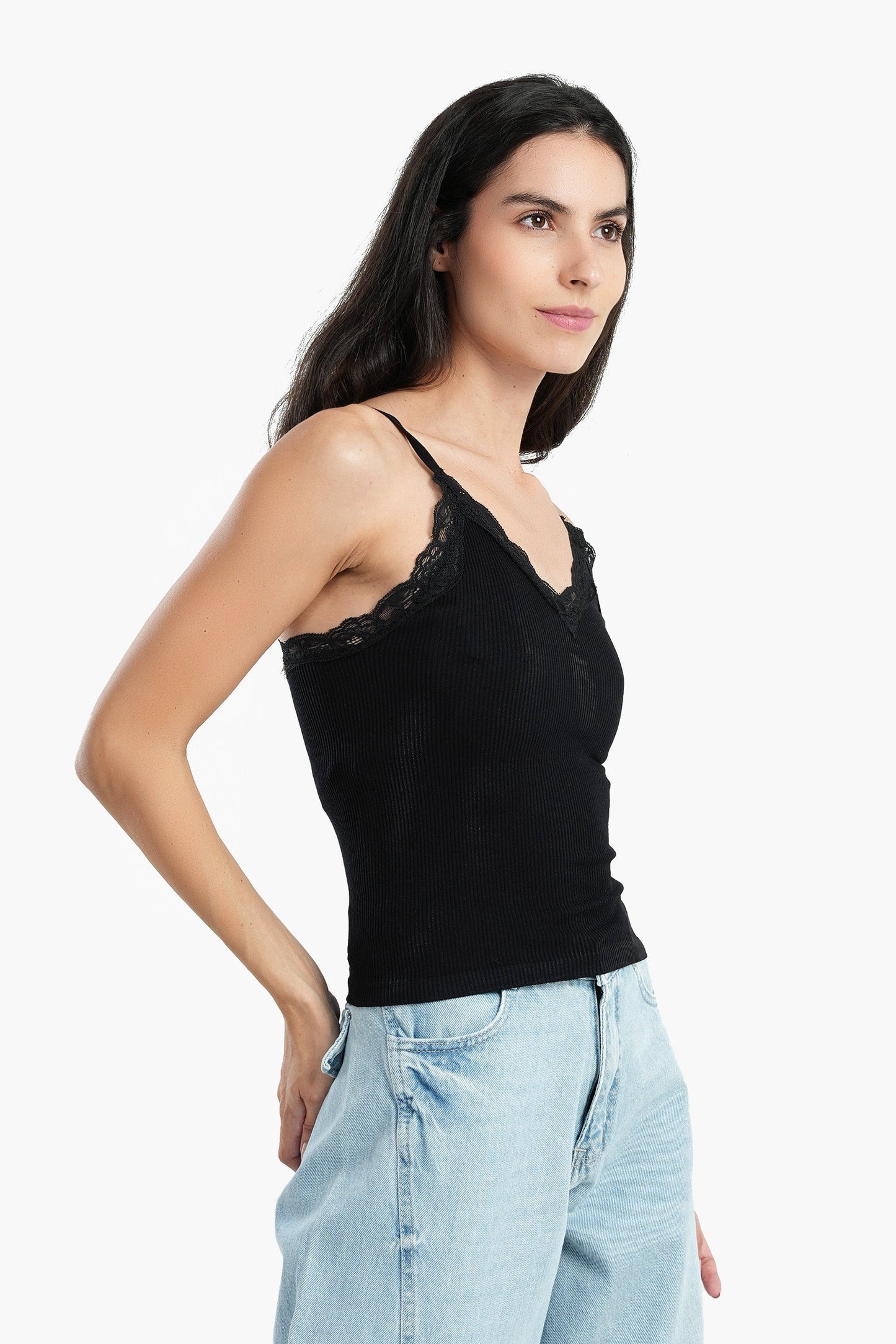 Sleeveless Top with Lace