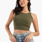 Sleeveless Ribbed Crop Top