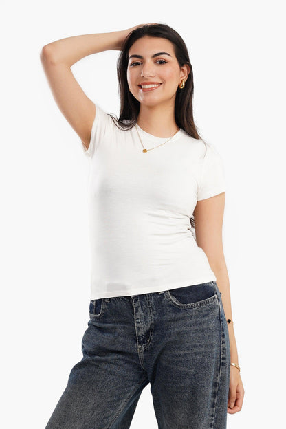 Viscose Solid Pattern Basic Top