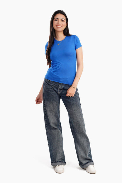 Viscose Solid Pattern Basic Top