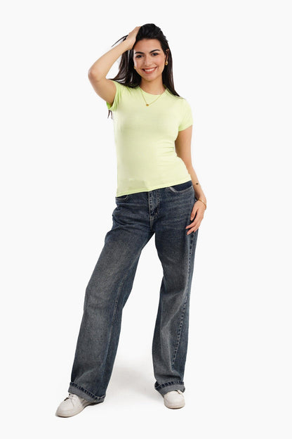 Viscose Solid Pattern Basic Top