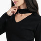 Choker Neck Knitted Pullover